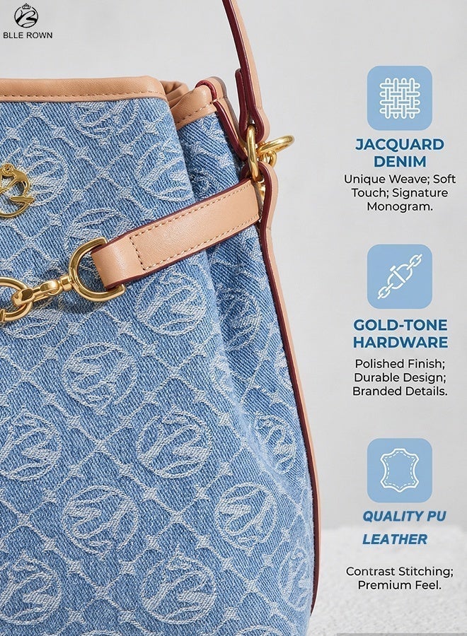 BLLE ROWN Luxury Women Handbag Elegant Ladies Bag with Golden Lock Shoulder and Crossbody Tote Bags for Ladies for Work Travel and Holiday - Image 5
